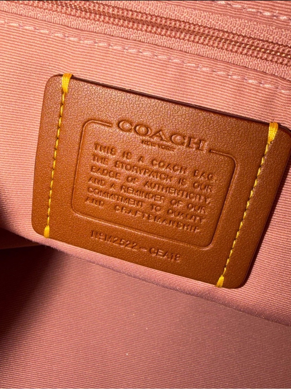 Coach Pink Signature Satchel with Floral Tag and Pearl Accents - Picture 8 of 10